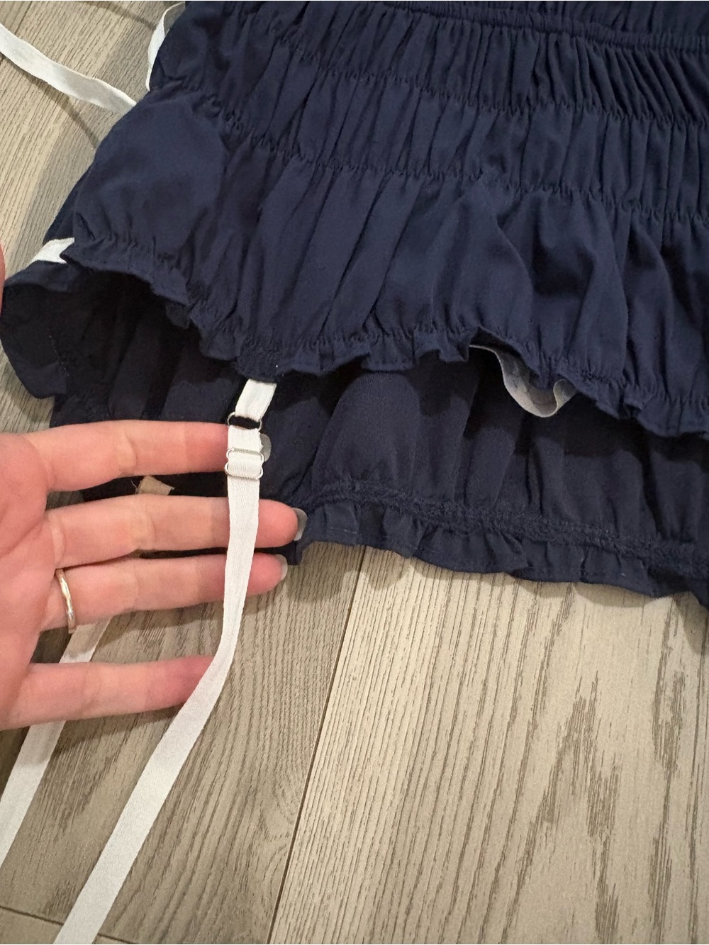 ODA Navy Contrast MIDI Dress Size Small - Picture 7 of 8